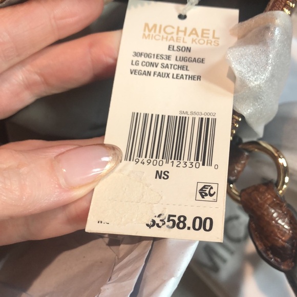 NWT Michael Kors Elson satchel w crossbody strap vegan leather dust bag 15x10x6 - Picture 8 of 11